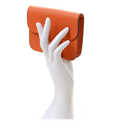 Hermes Epsom Constance Slim Wallet Orange 3 of 7