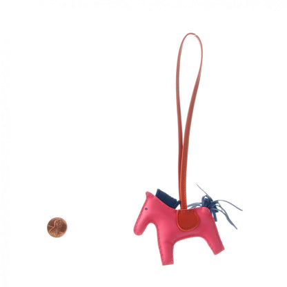Hermes Milo Lambskin Grigri Rodeo Bag Charm PM Rose Azalee Cornaline Bleu De Malte 2 of 4