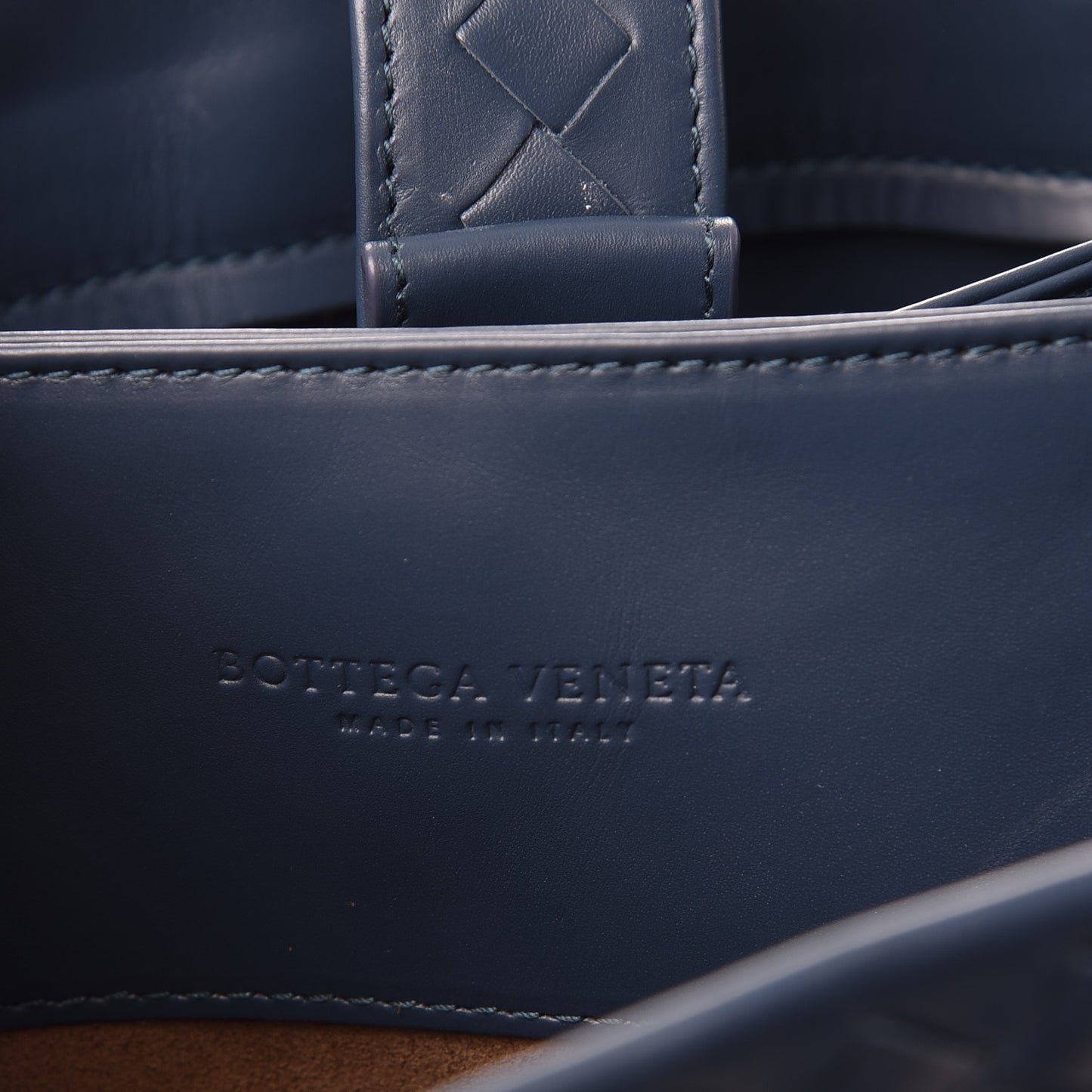 Light Calf Intrecciato Small Roma Denim