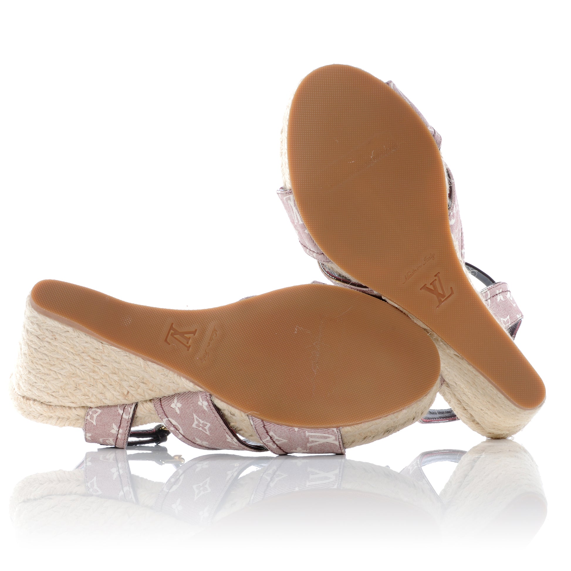 Louis Vuitton Monogram Idylle Majorca Espadrille Wedge Sandals 38 Sepia 4 of 7