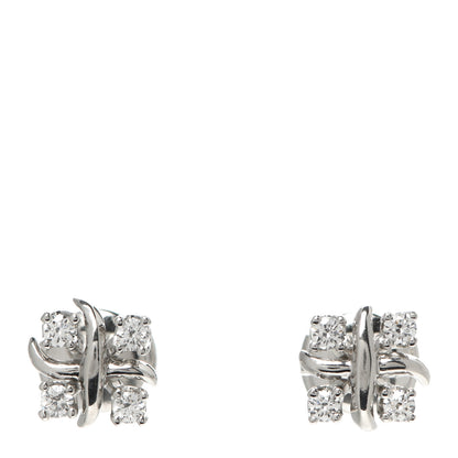 Tiffany Platinum Diamond Schlumberger Lynn Earrings 1 of 4