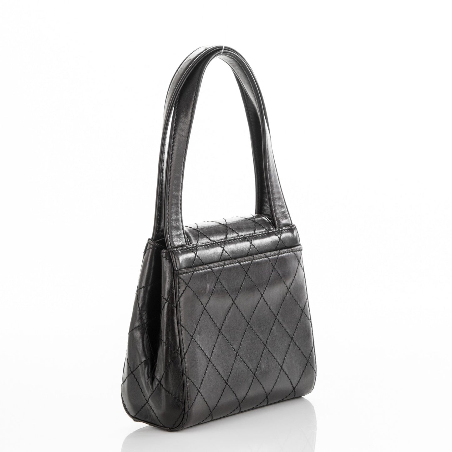 Lambskin Quilted Flap Bag Black