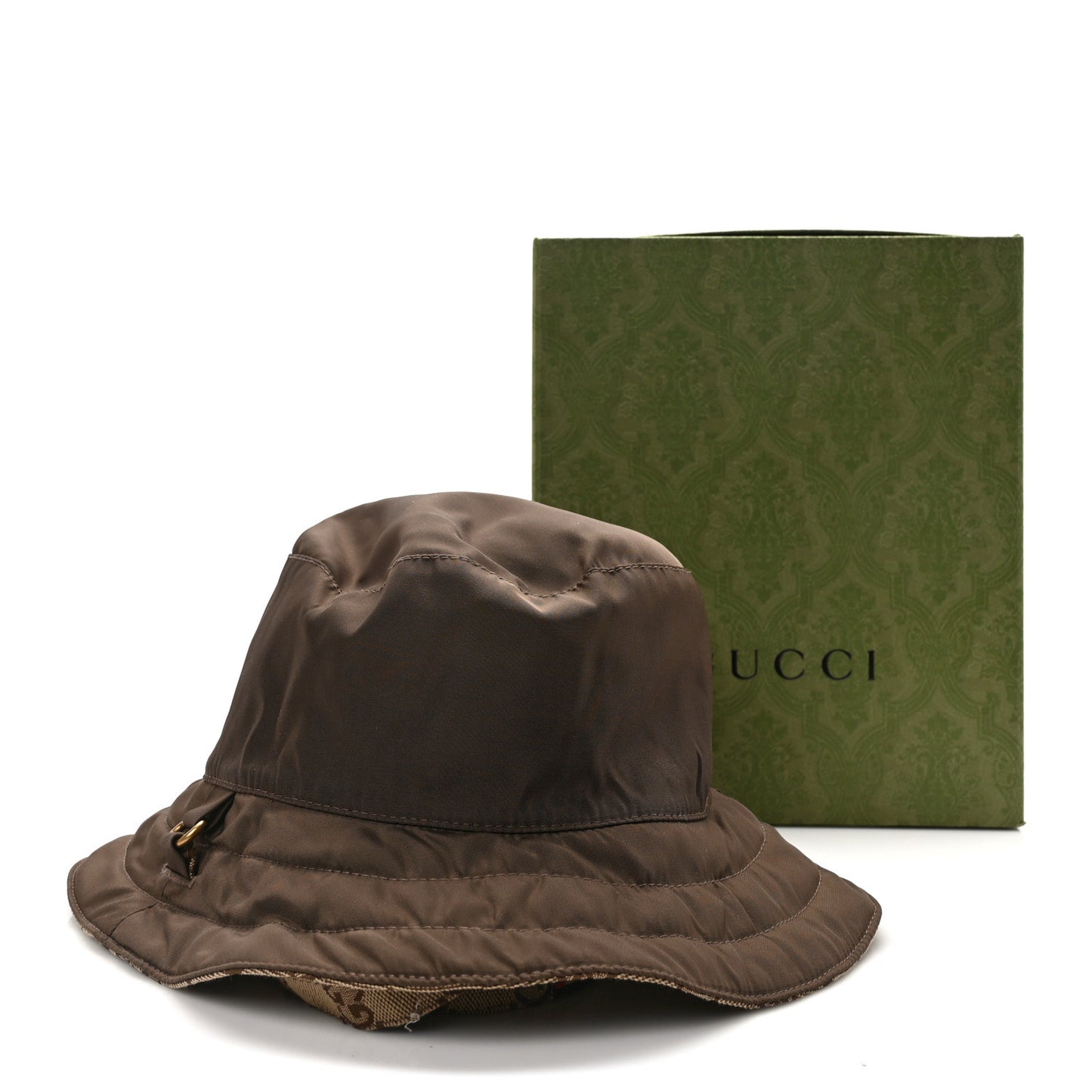Canvas Monogram Reversible Bucket Hat Brown