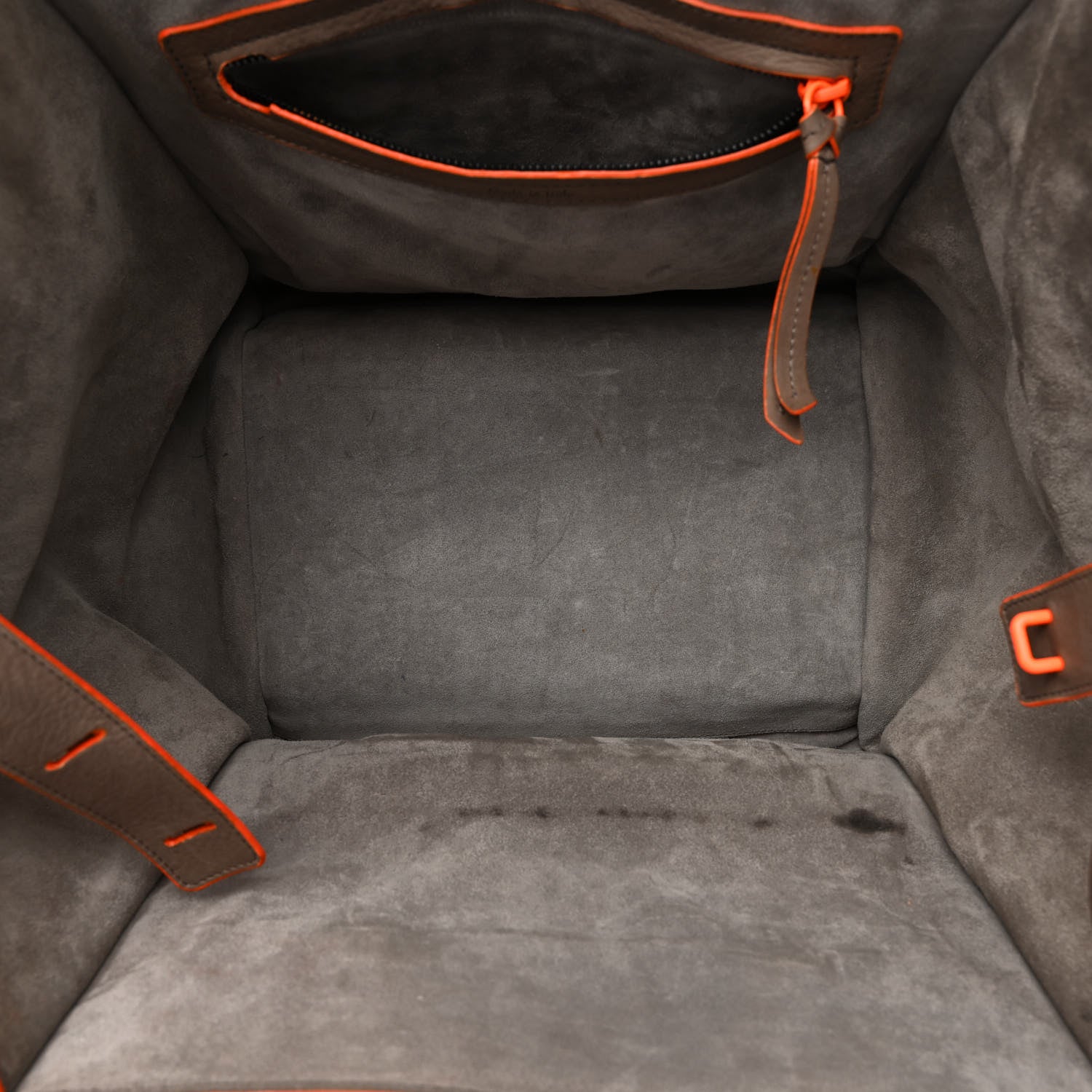 Celine Supple Calfskin Medium Phantom Luggage Grey Orange 5 of 16