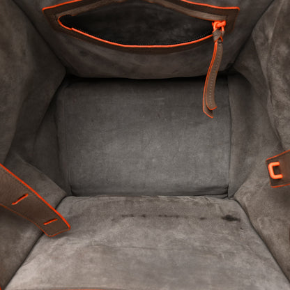 Celine Supple Calfskin Medium Phantom Luggage Grey Orange 5 of 16