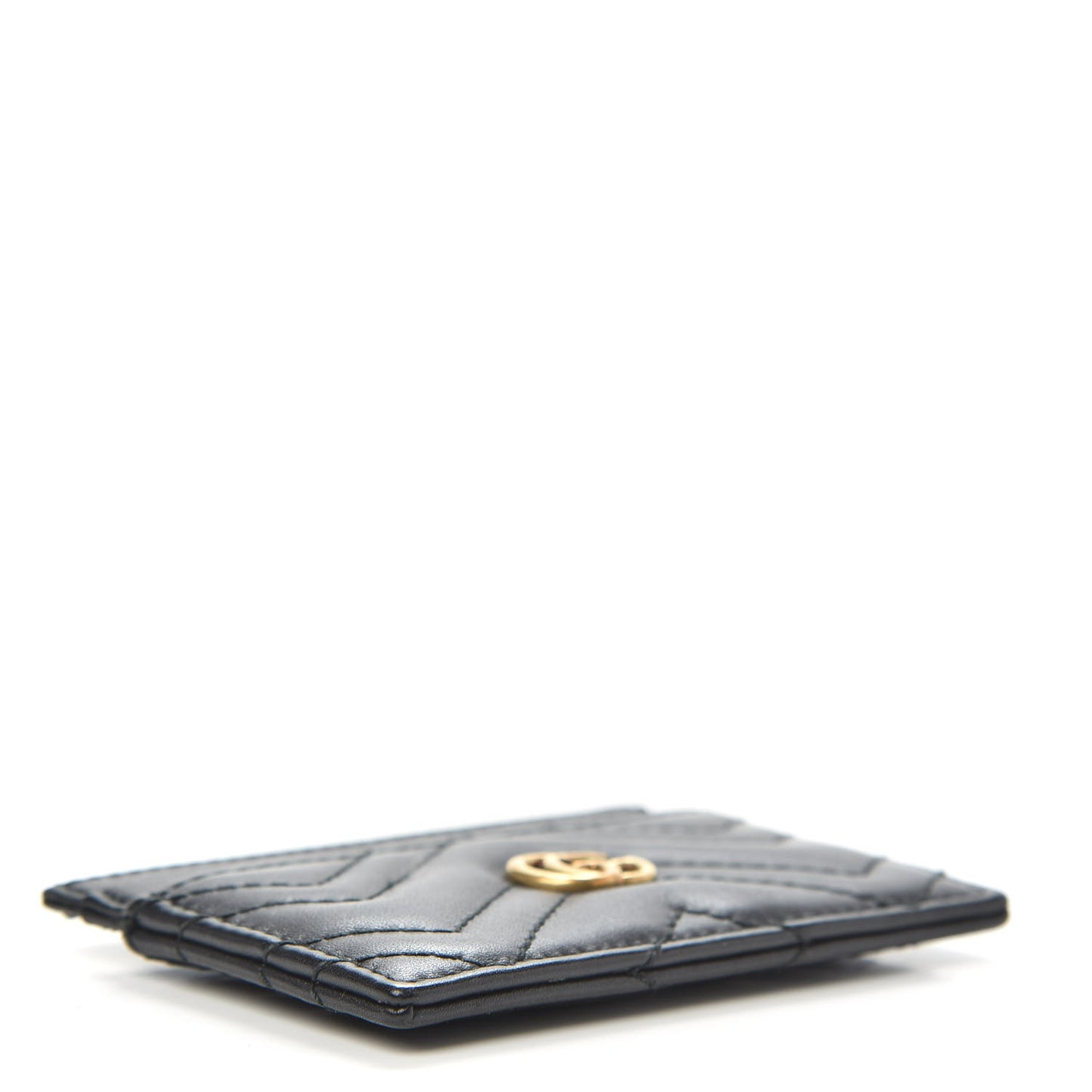 Calfskin Matelasse GG Marmont Card Holder Black