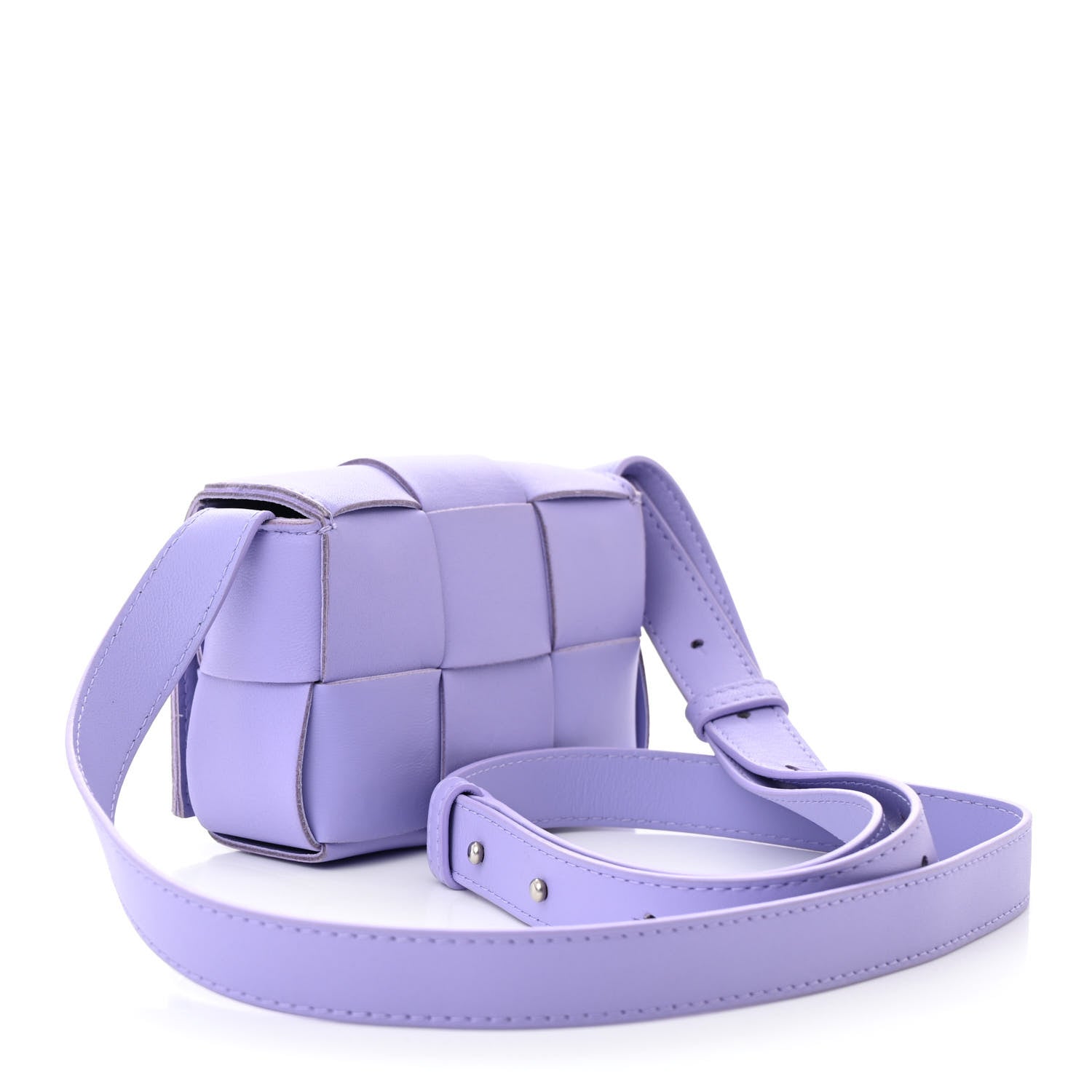 Bottega Veneta Lambskin Maxi Intrecciato Extra Mini Cassette Crossbody Bag Wisteria 3 of 11