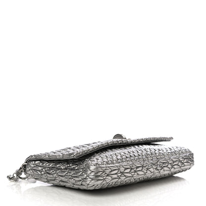 Miu Miu Nappa Matelasse Crystal Flap Clutch Cromo 4 of 12