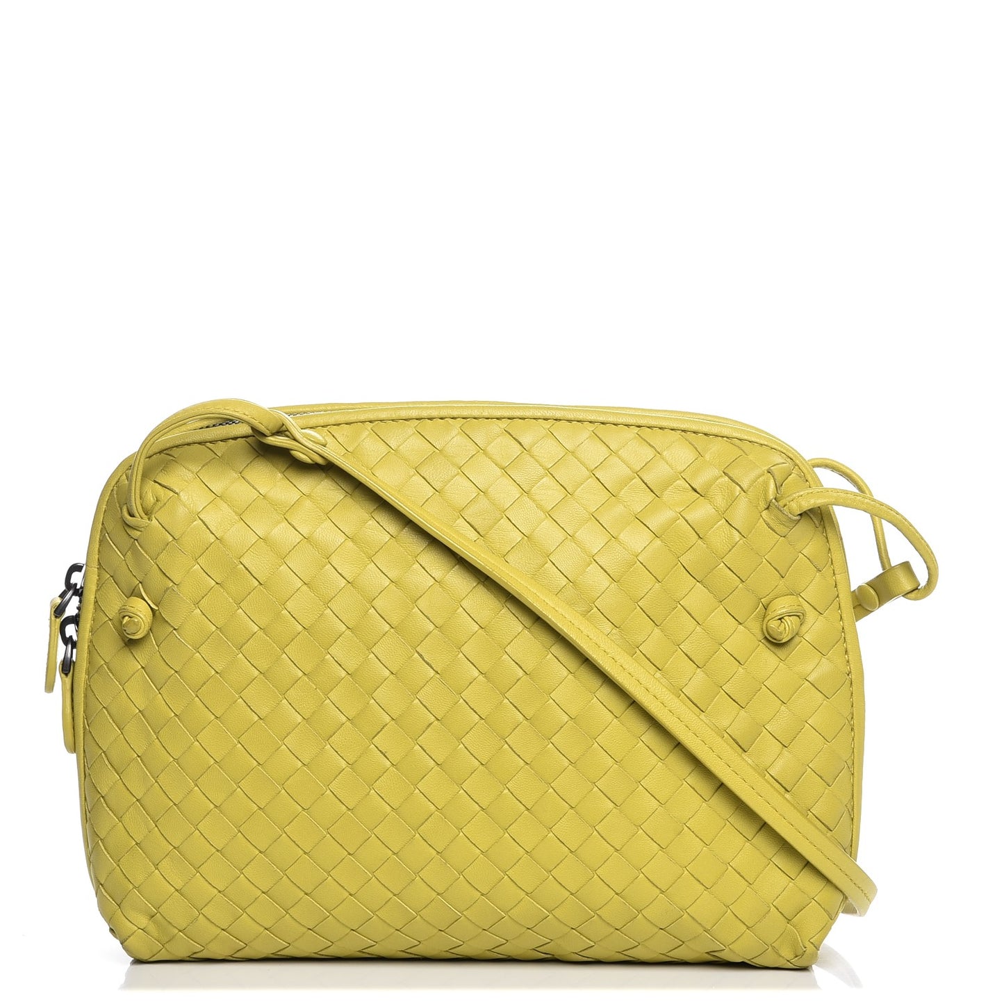 Nappa Intrecciato Pillow Crossbody Messenger Chartreuse