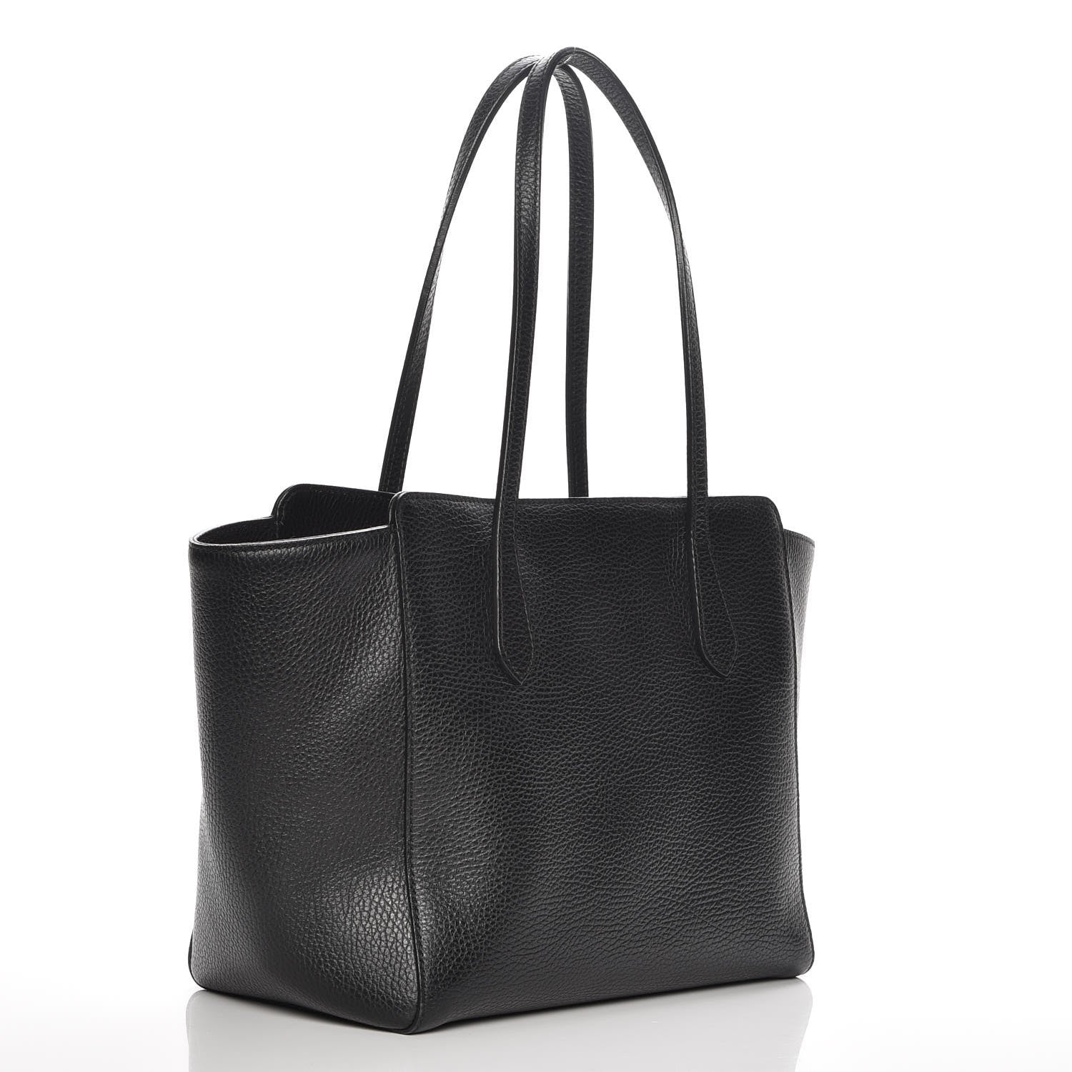 Gucci Pebbled Calfskin Small Swing Tote Black 3 of 6