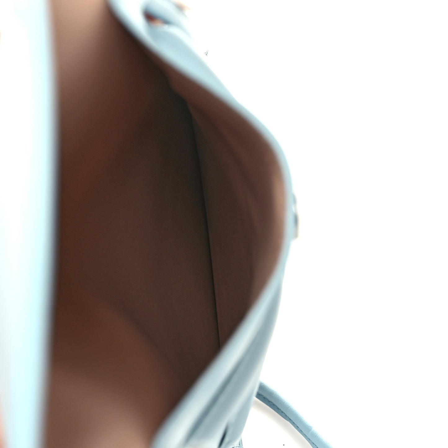 Calfskin The Curve Micro Crossbody Pouch Bag Pale Blue