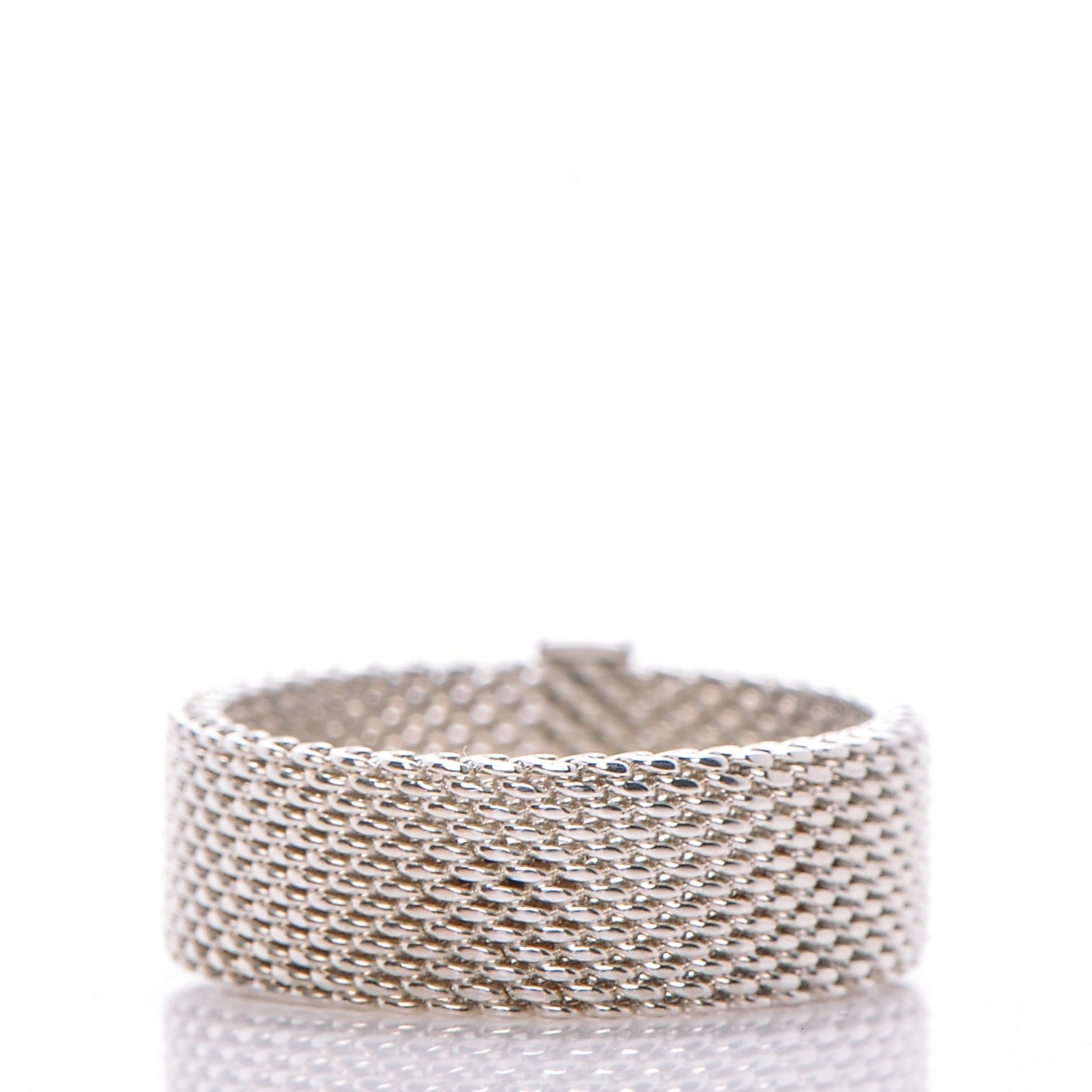 Tiffany Sterling Silver Diamond Mesh Somerset Ring 54 7 4 of 5