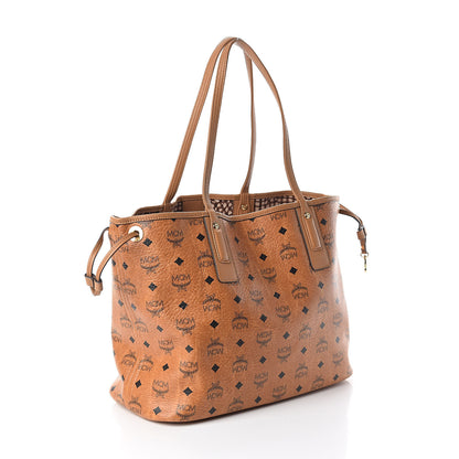 MCM Visetos Medium Liz Reversible Shopper Tote Cognac 7 of 18