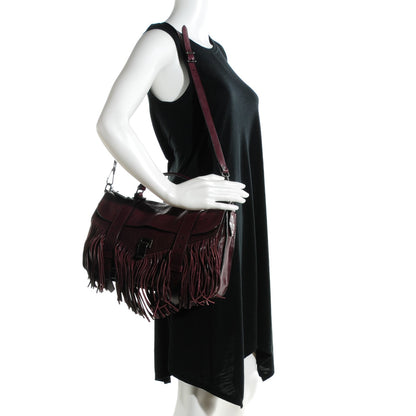 Proenza Schouler Lambskin Fringe PS1 Medium Satchel Burgundy 2 of 10