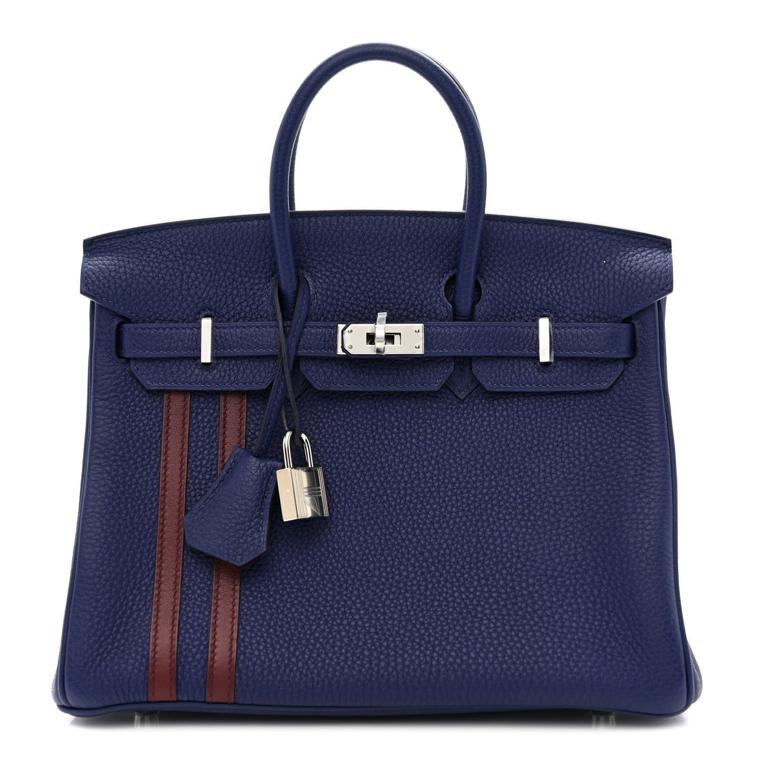Hermes Togo Swift Officier Birkin 25 Bleu Encre Bordeaux 1 of 10