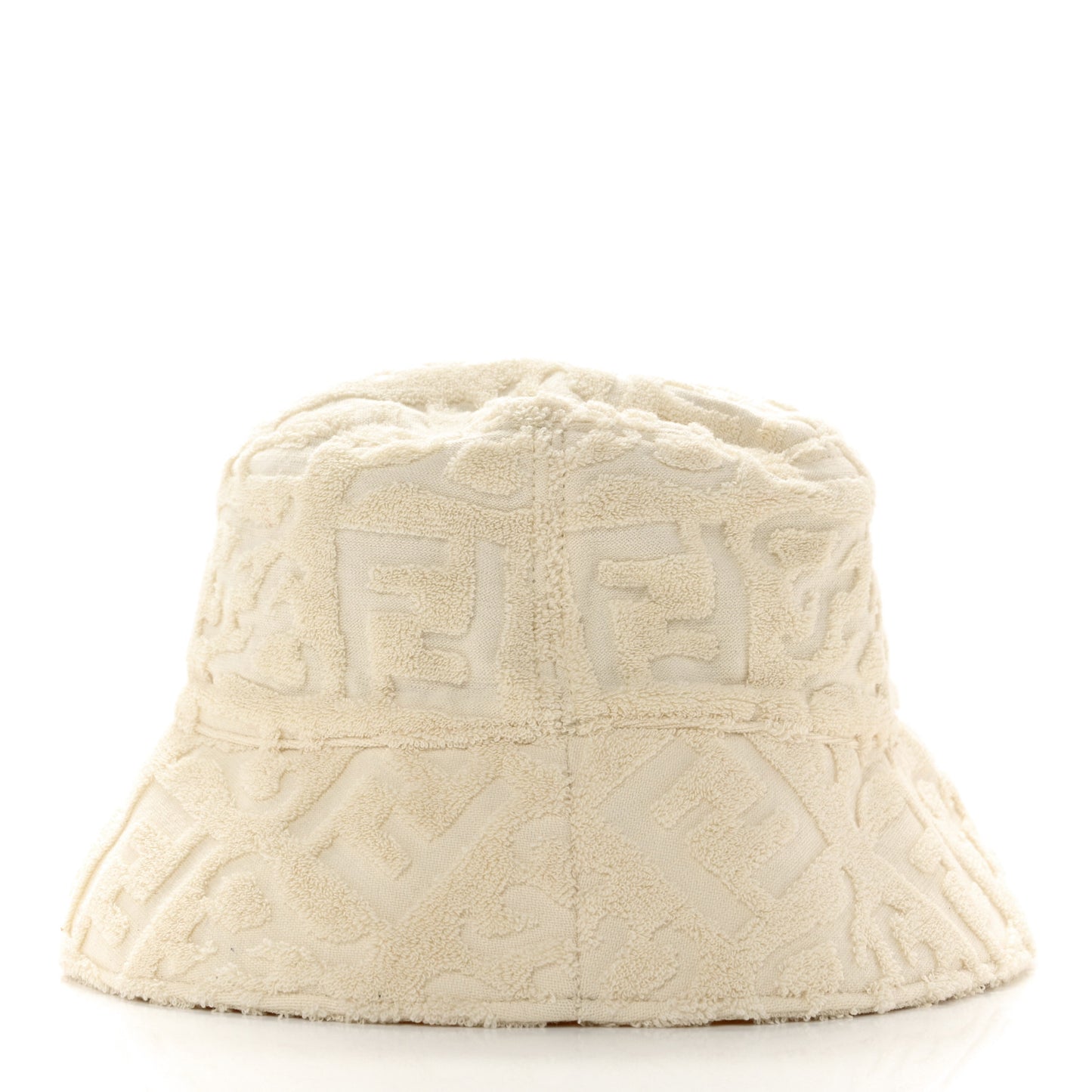 Terrycloth Karligraphy Embroidered Bucket Hat M White