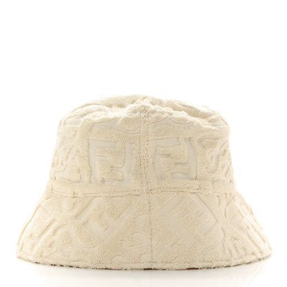 Fendi Terrycloth Karligraphy Embroidered Bucket Hat M White 6 of 8