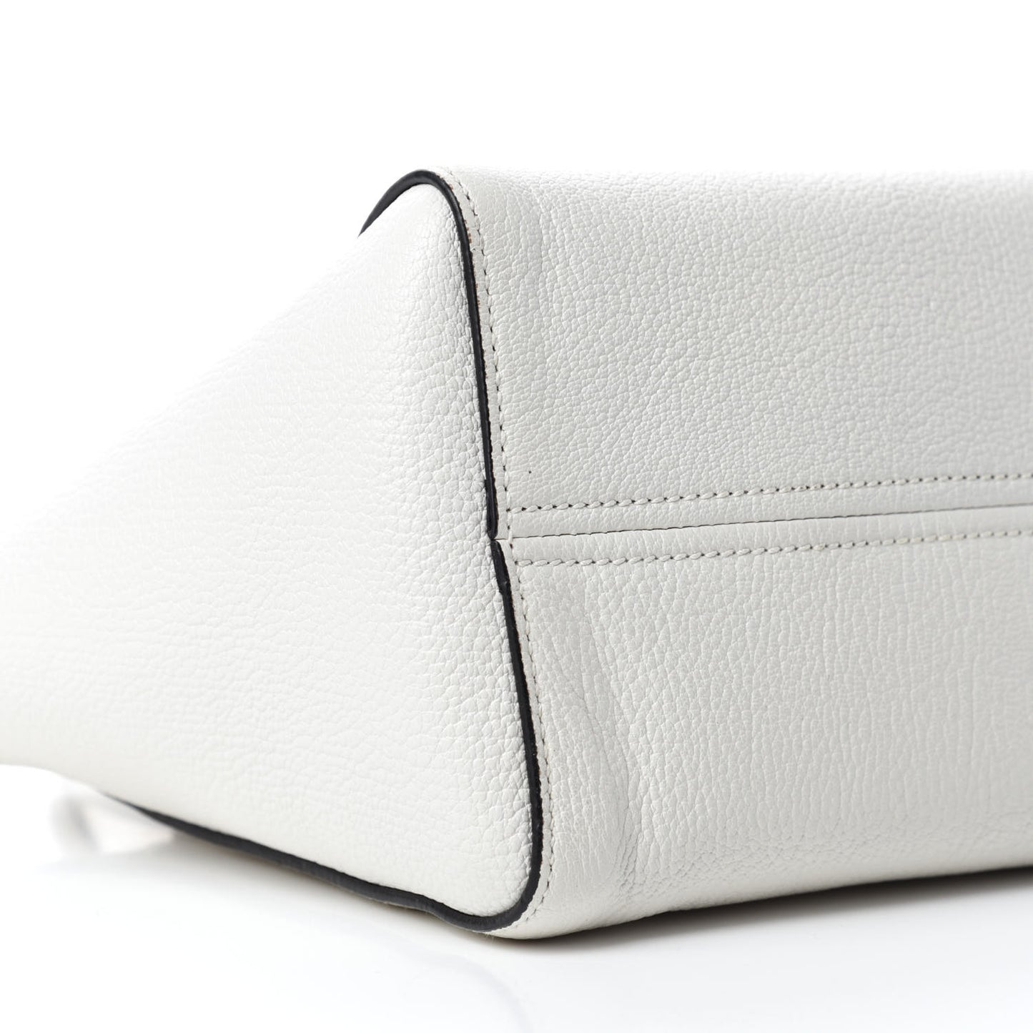 Goatskin Madras Zip Tote White