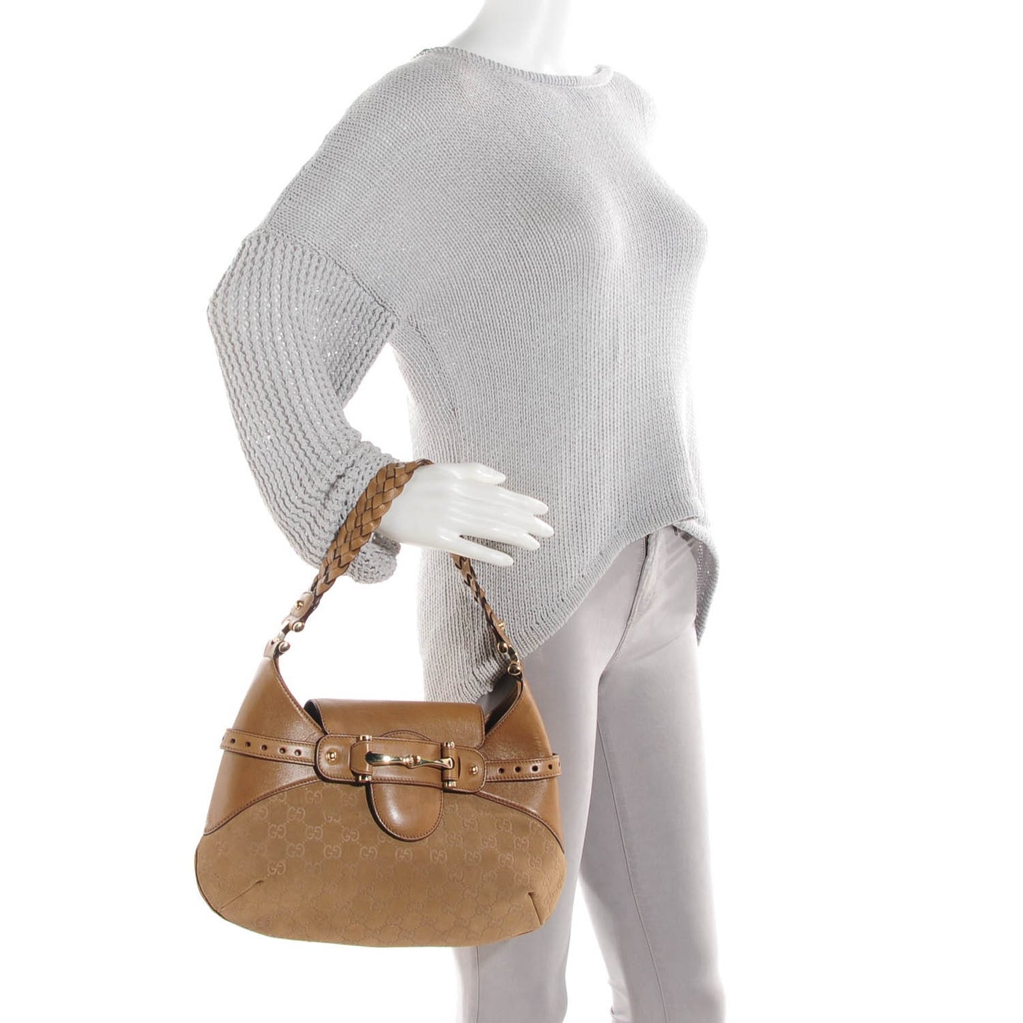 Suede Guccissima Pelham Hobo Light Brown