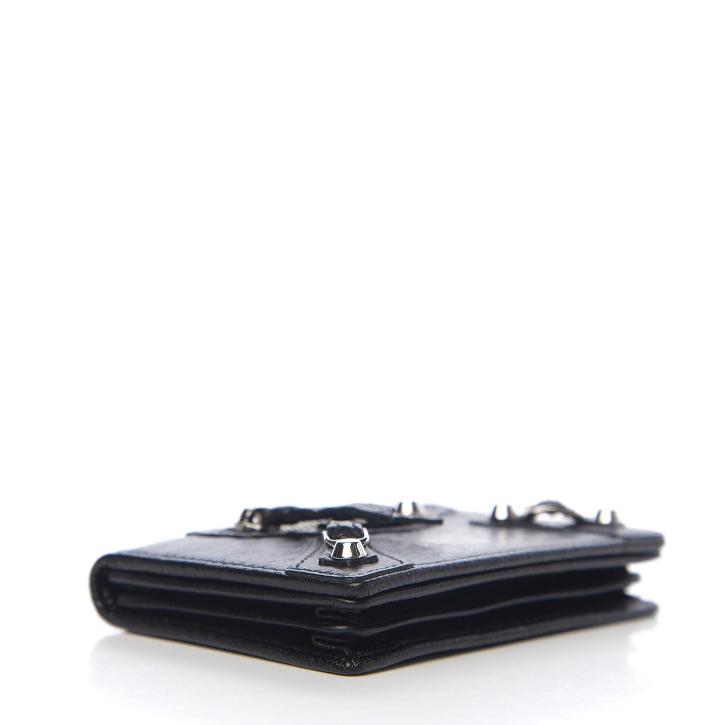 Agneau Classic Gold Hardware Card Case Black