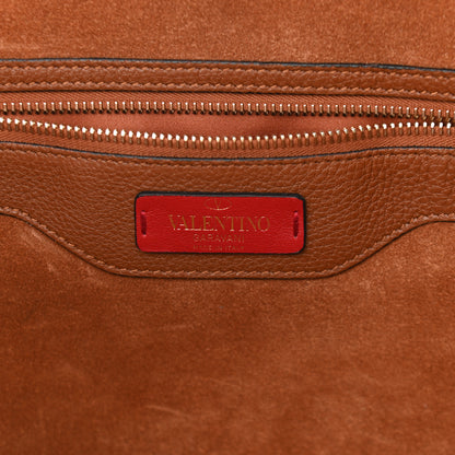 Valentino Garavani Grained Calfskin Rockstud Shoulder Tote Bright Cognac 5 of 11