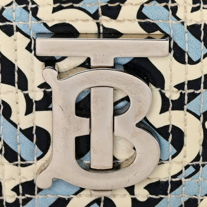 Burberry Lambskin Quilted Monogram TB Print Small Lola Bag Cobalt Black 12 of 12