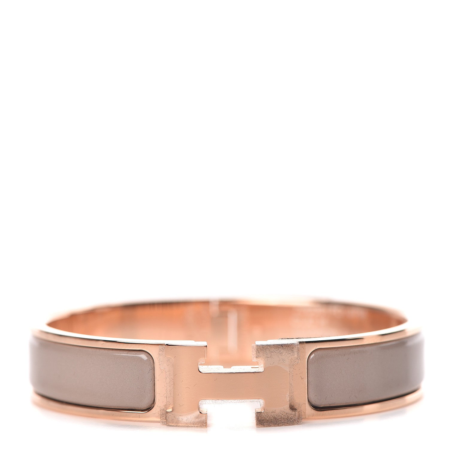 Hermes Enamel Clic Clac H Narrow Bracelet PM Marron Glace 1 of 5