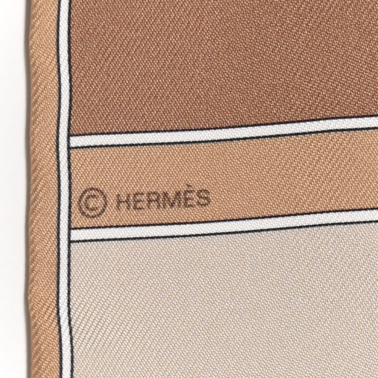 Hermes Silk Camails Twilly Scarf Beige Black Rose Pale 3 of 4