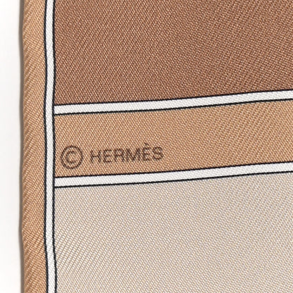 Hermes Silk Camails Twilly Scarf Beige Black Rose Pale 3 of 4
