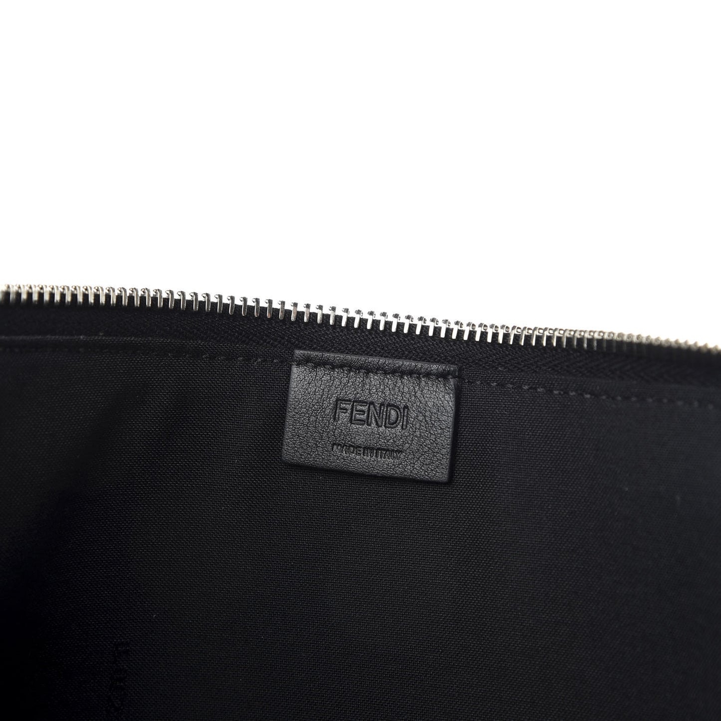 Vitello Dolce Shearling Apple Zip Around Pouch Black