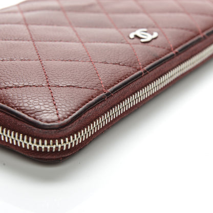 Chanel Caviar Quilted Large Zip Around Organizer Wallet Dark Red 10 of 13