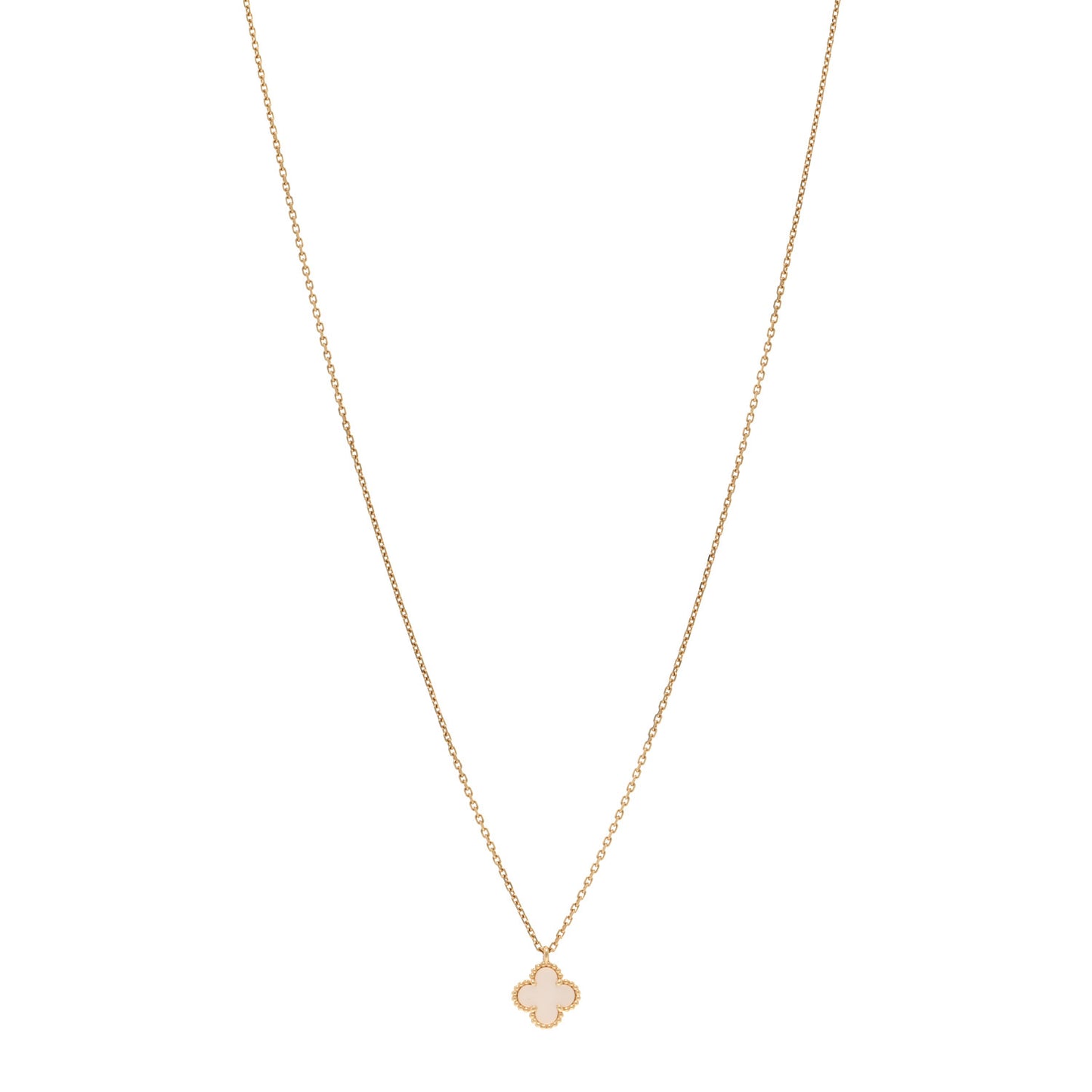 18K Yellow Gold Mother of Pearl Sweet Alhambra Pendant Necklace