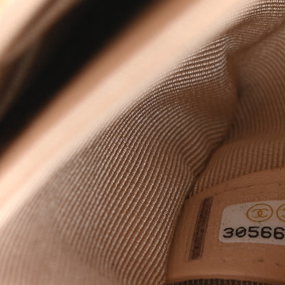 Chanel Shiny Goatskin Quilted Chanel 19 Small Pouch With Handle Beige 7 of 7