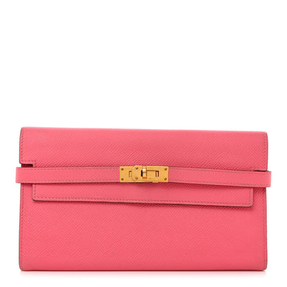 Hermes Epsom Kelly Longue Wallet Rose Azalee 1 of 9