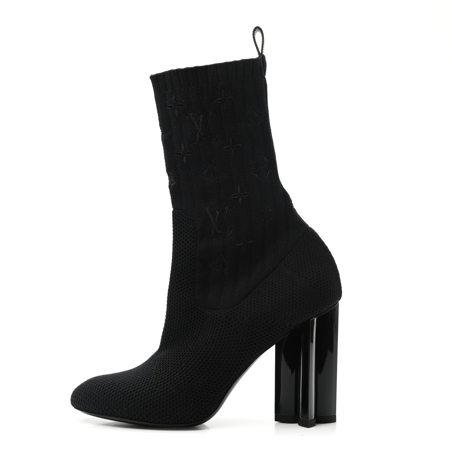 Louis Vuitton Monogram Stretch Fabric Silhouette Ankle Boots 37.5 Black 1 of 7