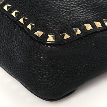 Valentino Garavani Pebbled Calfskin Large Rockstud Flip-Lock Messenger Bag Black 10 of 18