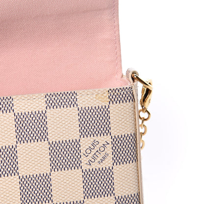 Louis Vuitton Damier Azur Pochette Felicie Chain Wallet Rose Ballerine 8 of 12