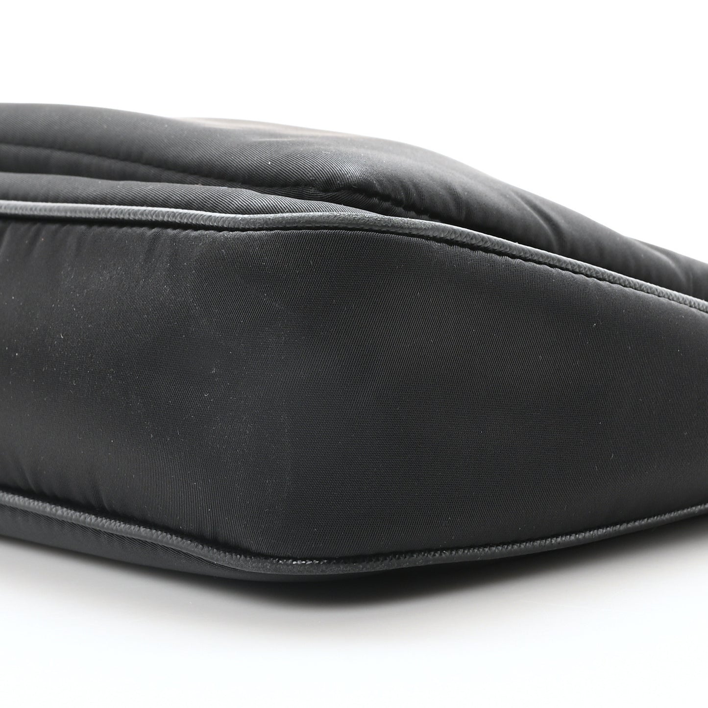 Re-Nylon Saffiano Double Pouch Shoulder Bag Black