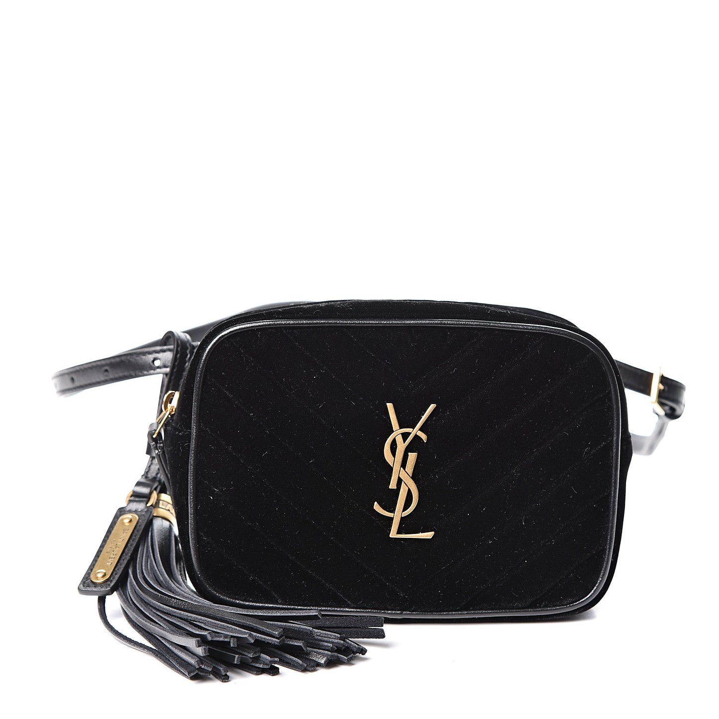 Velour Matelasse Monogram Lou Belt Bag Black