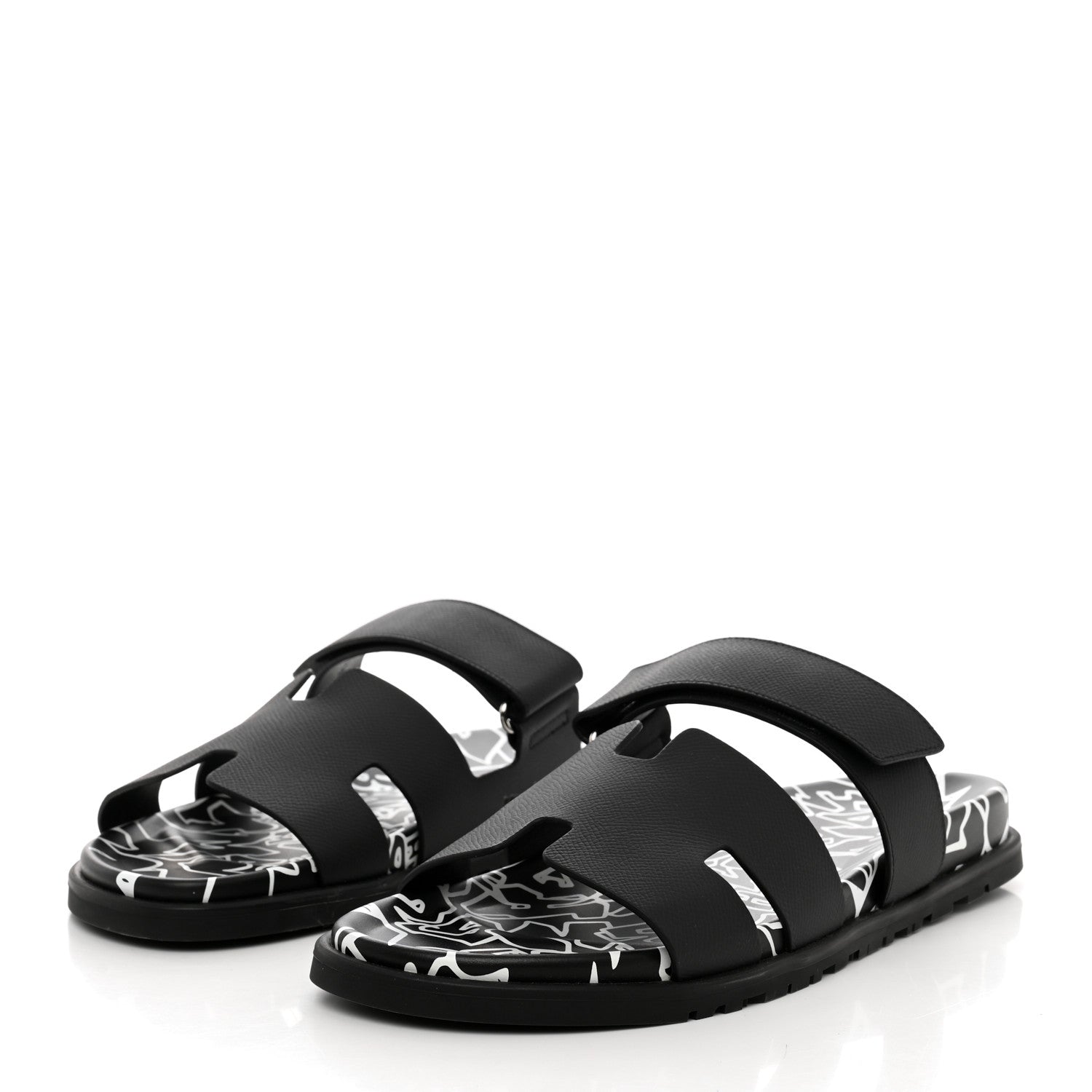 Hermes Epsom Calfskin Graff Hermes Mens Chypre Sandals 44 Black 3 of 10