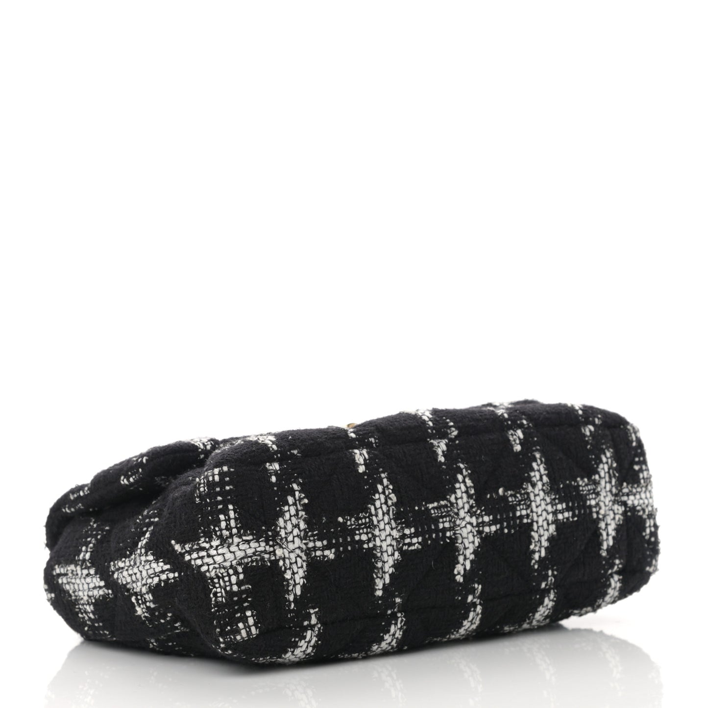 Tweed Quilted Large Chanel 19 Flap Black White