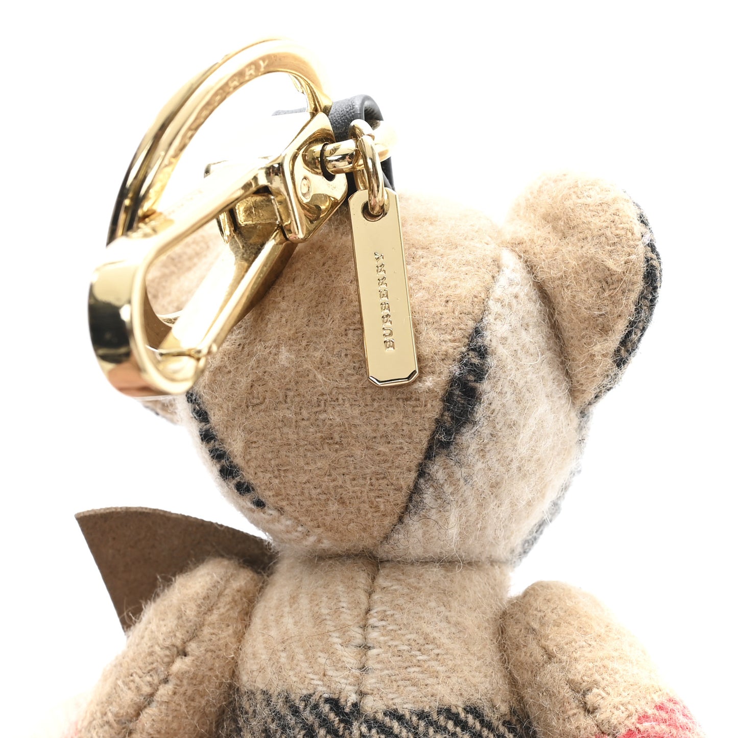 Cashmere House Check Thomas Bear Bag Charm Camel Gold