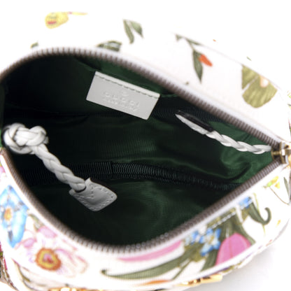 Gucci Canvas Flora Floral Trapuntata Small Zumi Dome Shoulder Bag White 4 of 9