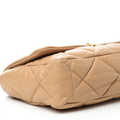 Chanel Lambskin Quilted Maxi Chanel 19 Flap Beige 9 of 10
