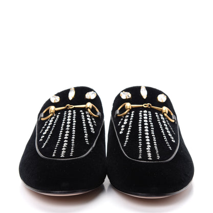 Gucci Velvet Marquise Crystals Womens Princetown Slippers 38.5 Black 2 of 11