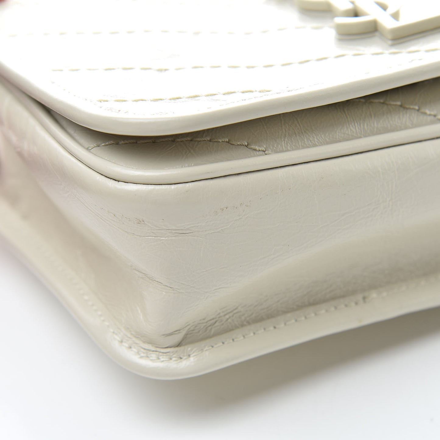 Crinkled Calfskin Matelasse Monogram Niki Chain Wallet Crema Soft