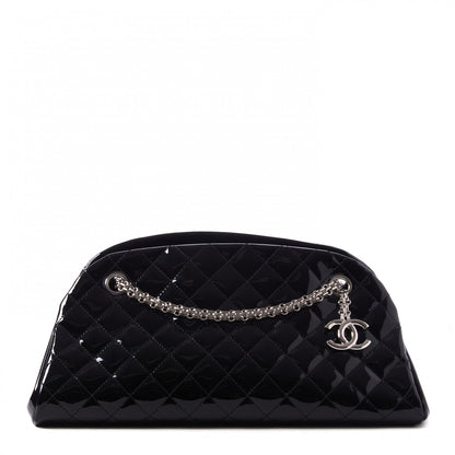 Chanel Patent Quilted Medium Just Mademoiselle Bowling Bag Black 1 of 9