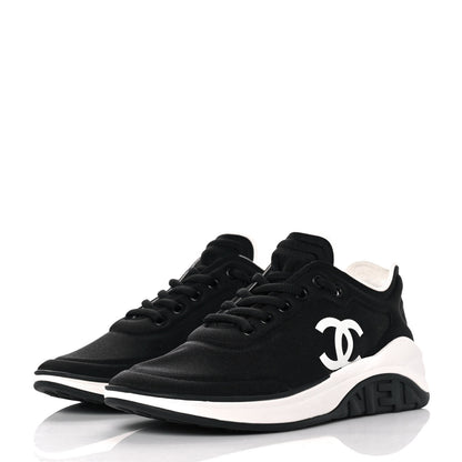 Chanel Lycra CC Sneakers 37.5 Black 3 of 8