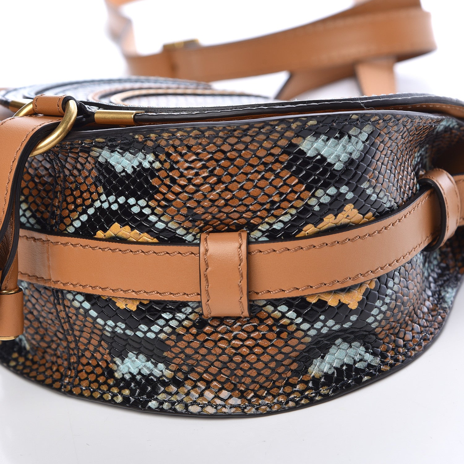 Chloe Python Calfskin Embossed Mini Marcie Round Crossbody Bag Multicolor 10 of 11
