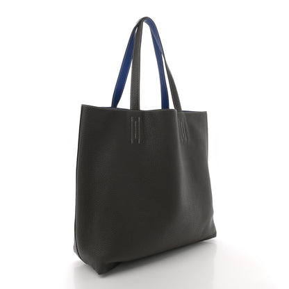 Hermes Taurillon Clemence Double Sens 36 Reversible Tote Graphite Bleu Electrique 5 of 16